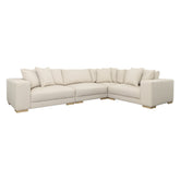 Estella Ecru and Natural Legs L-Shape Sectional